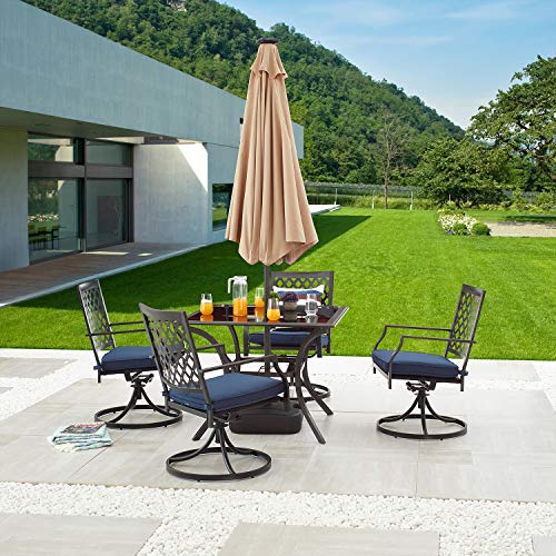 Festival Depot 8.8 FT Solar Patio Outdoor Umbrella with LED Lighted 360¡Rotation Adjustment Tilt and Crank Outdoor Market Umbrella
