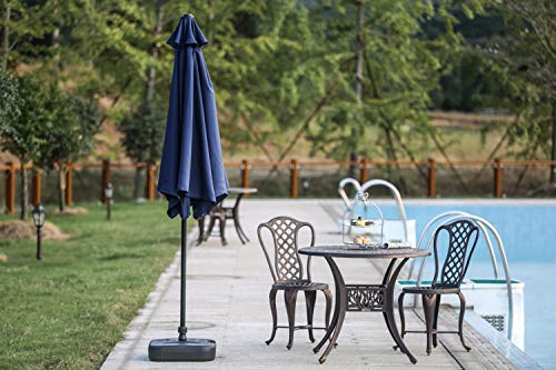 Festival Depot 9Ft Round Patio Umbrella Outdoor Market Table Umbrella with Hand Crank Open System Without Base or Stand for Deck Porch Pool Balcony
