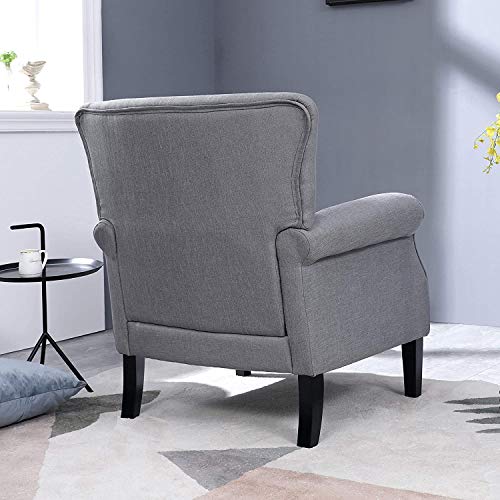 Elegant Indoor Fabric Accent Armchair for Living Room or Bedroom 