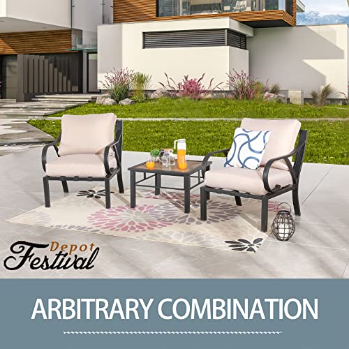 Sports Festival 1 Pcs Patio Side Table Outdoor Furniture with Metal Frame and Wooden Desktop Modern Coffee Square Table for Porch Garden Poolside Deck Lawn Balcony