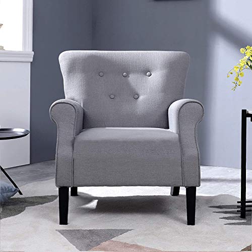 Elegant Indoor Fabric Accent Armchair for Living Room or Bedroom 