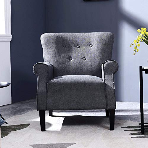 Elegant Indoor Fabric Accent Armchair for Living Room or Bedroom 