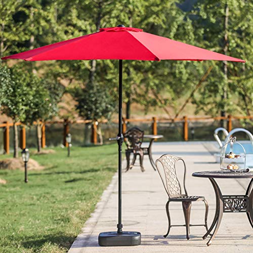 Festival Depot 9Ft Round Patio Umbrella Outdoor Market Table Umbrella with Hand Crank Open System Without Base or Stand for Deck Porch Pool Balcony