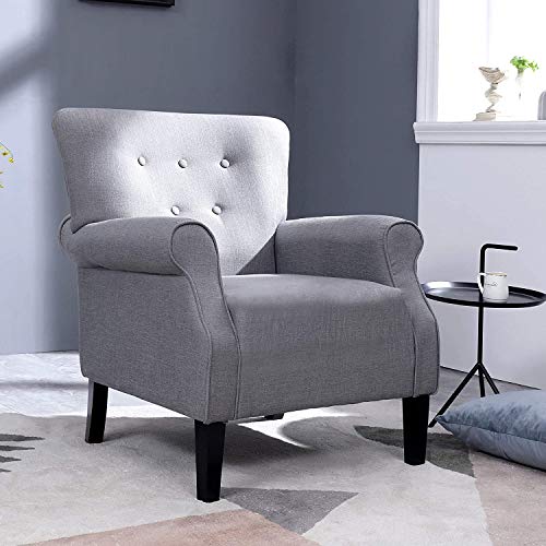 Elegant Indoor Fabric Accent Armchair for Living Room or Bedroom