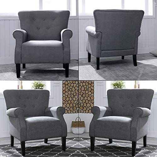 Elegant Indoor Fabric Accent Armchair for Living Room or Bedroom 
