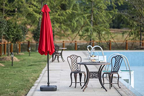 Festival Depot 9Ft Round Patio Umbrella Outdoor Market Table Umbrella with Hand Crank Open System Without Base or Stand for Deck Porch Pool Balcony
