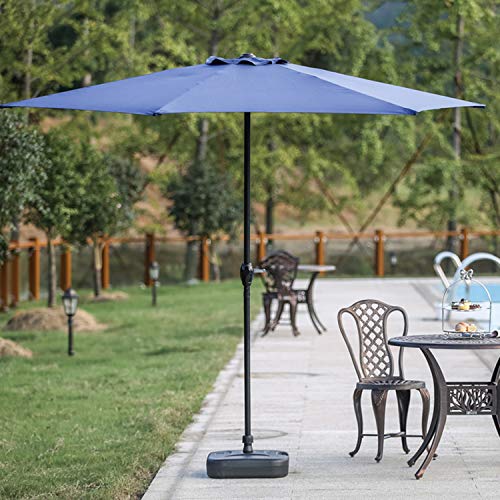 Festival Depot 9Ft Round Patio Umbrella Outdoor Market Table Umbrella with Hand Crank Open System Without Base or Stand for Deck Porch Pool Balcony