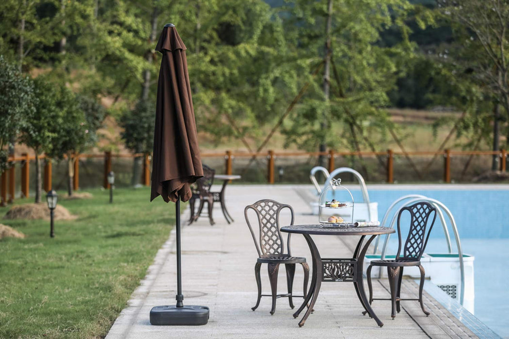 Festival Depot 9Ft Octagon Patio Umbrella Outdoor Market Table Umbrella with Hand Crank Open System Without Base or Stand for Deck Porch Pool Balcony 