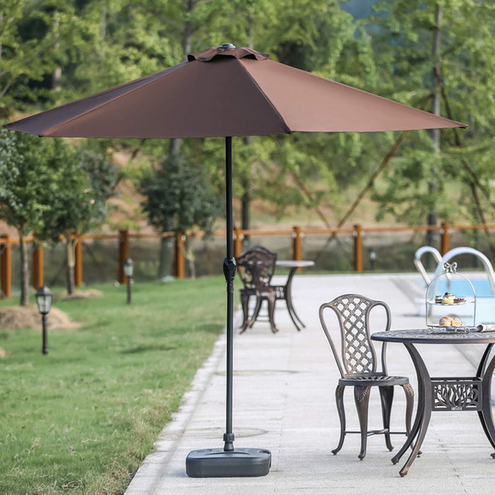 Festival Depot 9Ft Octagon Patio Umbrella Outdoor Market Table Umbrella with Hand Crank Open System Without Base or Stand for Deck Porch Pool Balcony 