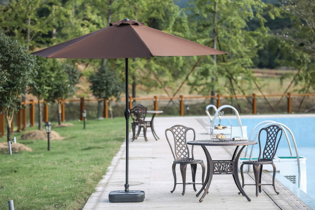 Festival Depot 9Ft Octagon Patio Umbrella Outdoor Market Table Umbrella with Hand Crank Open System Without Base or Stand for Deck Porch Pool Balcony 