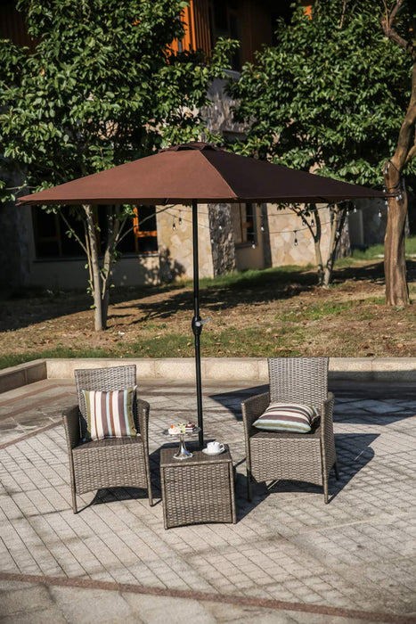 Festival Depot 9Ft Octagon Patio Umbrella Outdoor Market Table Umbrella with Hand Crank Open System Without Base or Stand for Deck Porch Pool Balcony 
