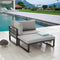 2 Pieces Patio Conversation Set, Grey