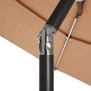 9.5 Ft Solar Patio Market Umbrella Set 3 Layer Vents LED Lighted