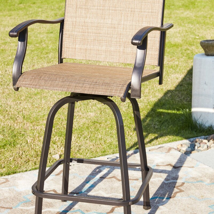 2pcs Outdoor Sling Metal 30" Patio Bar Stool 