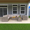 10 Piece Patio Wicker Furniture Set Conversation Chairs Sectional Rattan Sofa with Coffee Table, Ottoman and Cushion, Beige,Blue