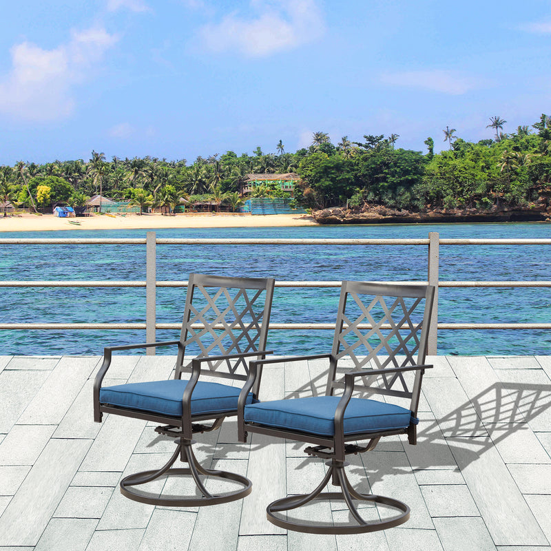 2 Pieces Patio Swivel Chairs